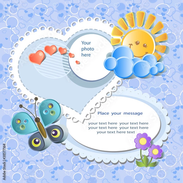 Obraz Vector baby card with scrapbook elements