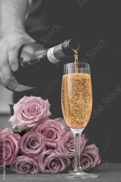 Obraz champagne and roses
