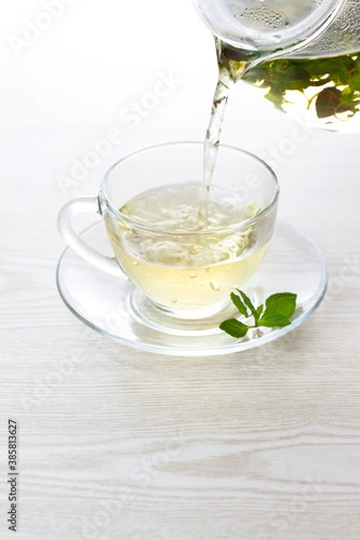 Fototapeta ペパーミントのハーブティー