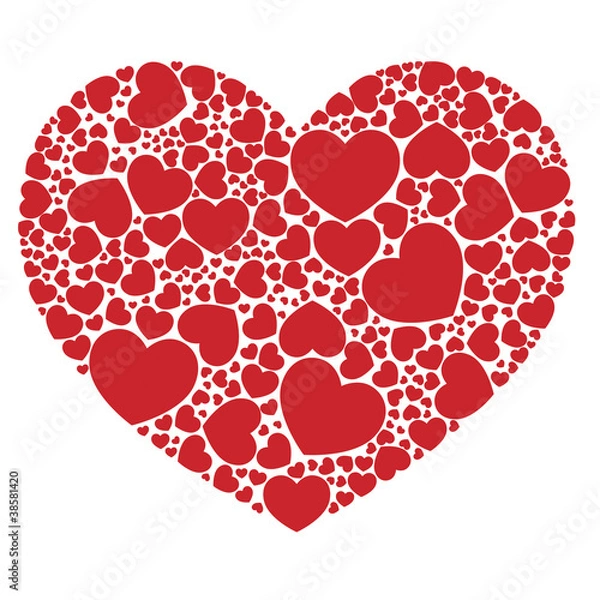Obraz Czerwone serce z serc