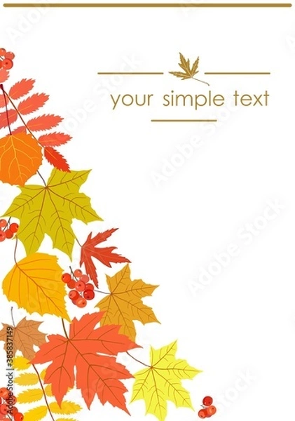 Obraz Banner design with autumn leaves. Vector illustration