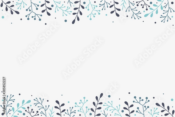 Fototapeta Christmas background with decoration. Xmas greeting card with mistletoe branches and copyspace. Vector