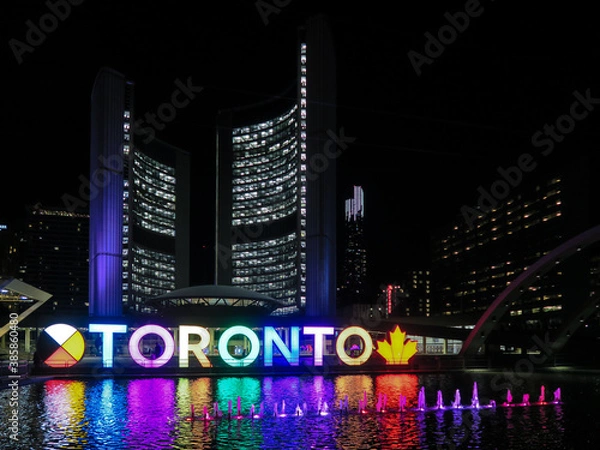 Obraz Night view of Nathan Phillips square in Toronto, Canada