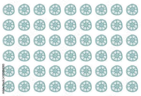 Fototapeta Seamless pattern of hand drawing isolated on white background