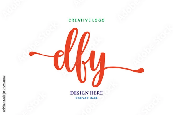 Fototapeta logo susunan huruf DFY sederhana mudah dipaham, simpel dan berwibawa