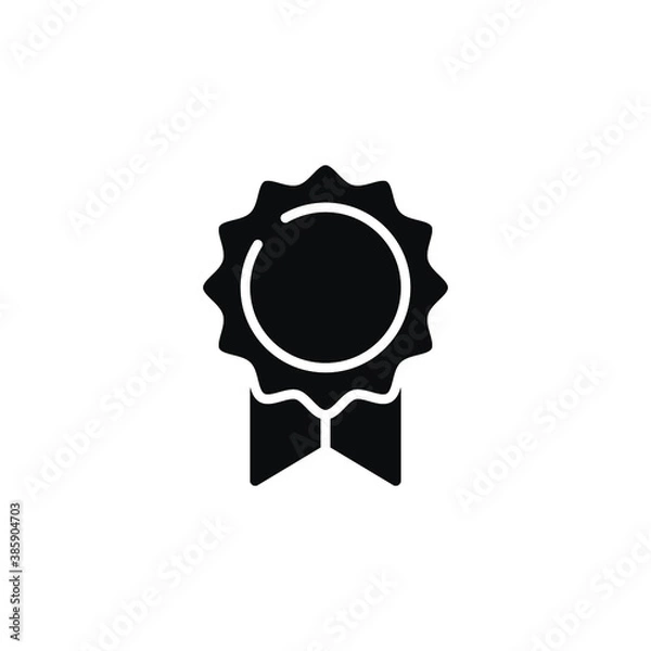 Fototapeta Approved certified medal for award sign. Winner sport award, achievement icon. Guarantee for website design, logo, application. glyph, solid. Vector illustration. Design on white background. EPS 10