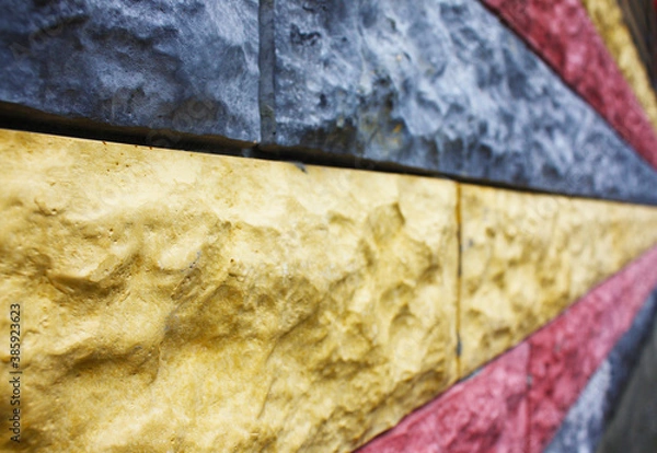 Fototapeta Beautiful stone wall blocks. wide and closed perspective wall for the background.