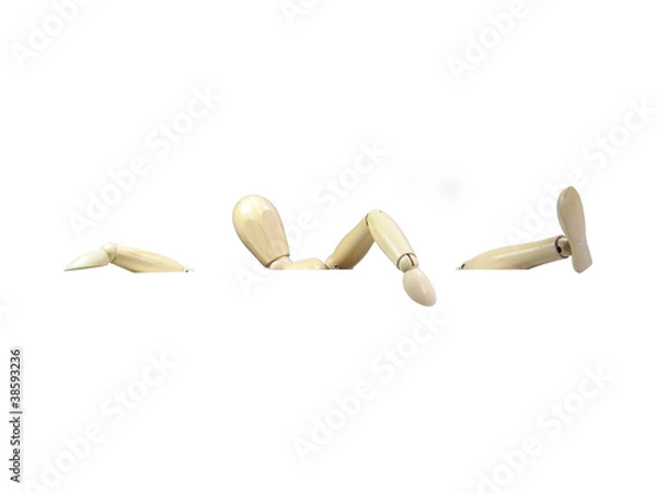 Obraz Wood Puppet Climbing Over