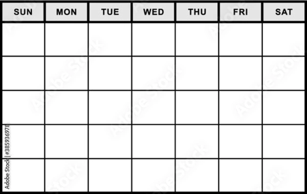 Obraz Vector illustration of the weekly calendar