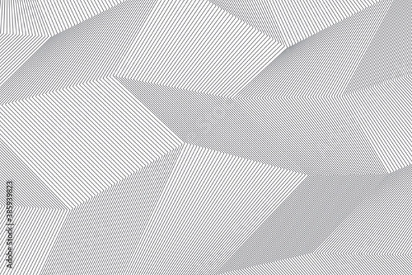 Fototapeta Abstract background pattern made with repeated lines forming geometric shapes in 3 dimensions. Simple, modern and architectural vector art.