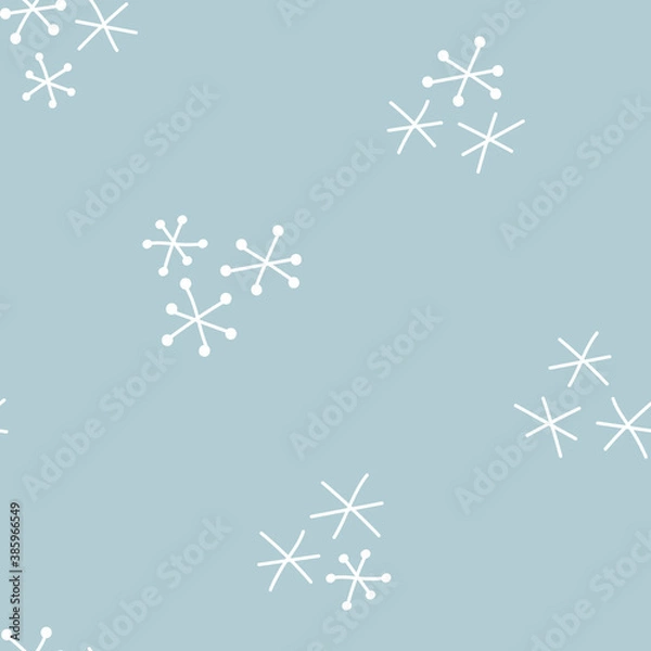 Obraz Cute Hand Drawn Snowflake Seamless Pattern