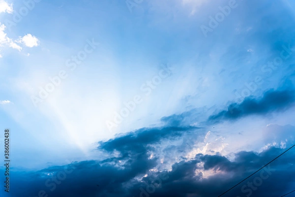 Fototapeta White glow in the sky