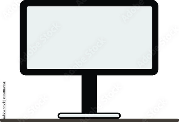 Obraz Vector image of the monitor icon standing on the table
