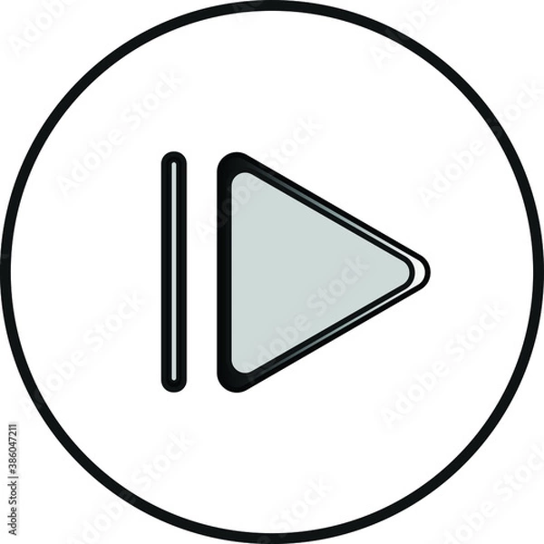 Obraz Vector image of the icon of the play button and the pause of music and video