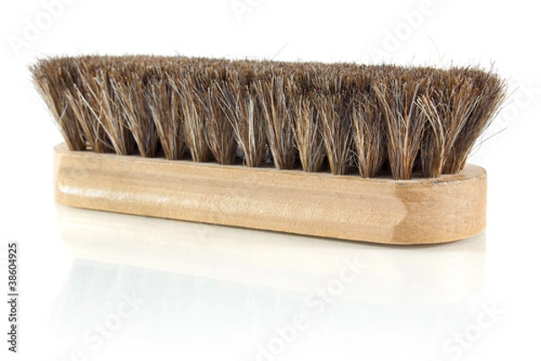 Obraz brush for cleaning shoes isolated on white background