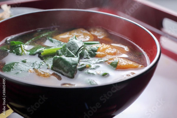 Obraz ほうれん草と薄揚げの味噌汁