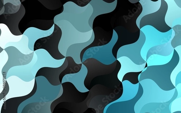 Fototapeta Light BLUE vector background with lava shapes.