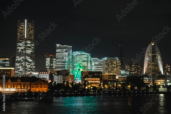 Obraz Yokohama city skyline at night