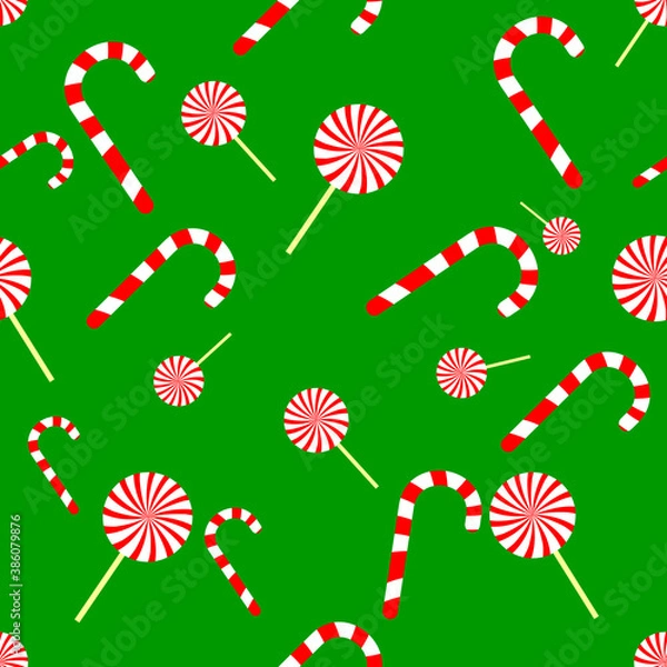 Fototapeta Christmas seamless pattern, Xmas poster design template, vector illustration 