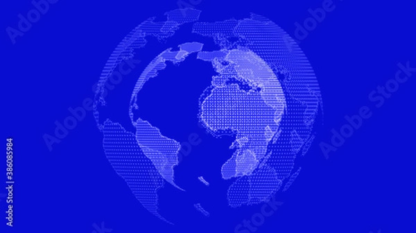 Obraz Amazing white color 3d technology earth on blue background, 3d planet