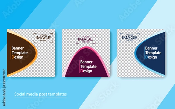 Obraz set banner social media post design,vector illustrations.