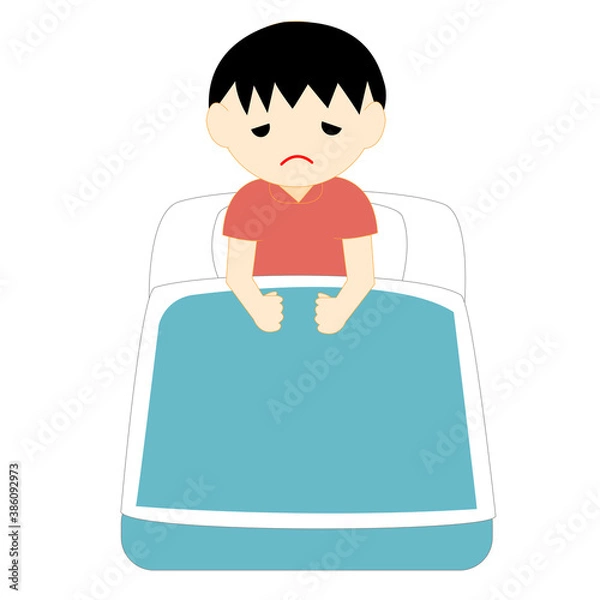 Obraz 不機嫌に起きる男の子