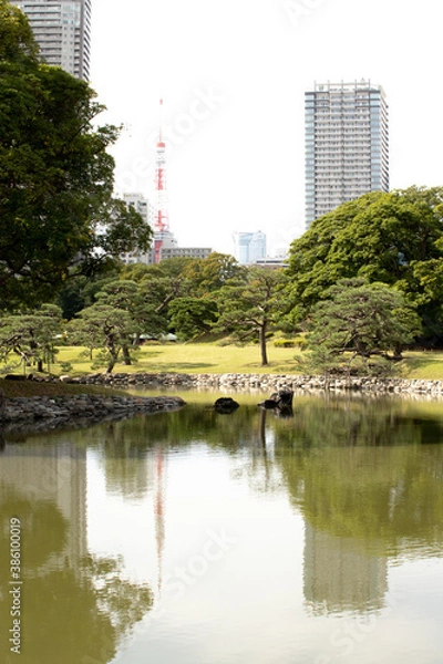 Fototapeta ビルとタワーのリフレクション