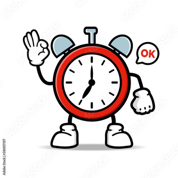 Fototapeta clock cartoon character