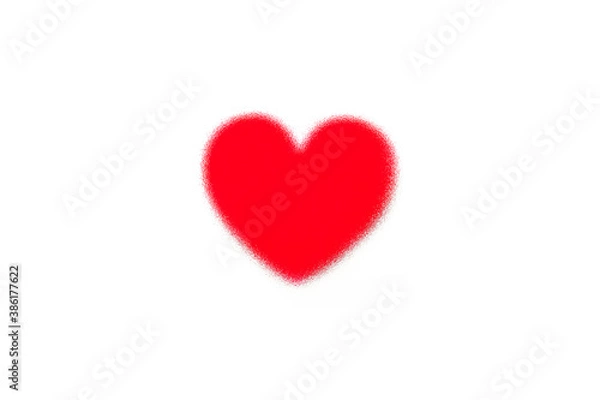 Fototapeta Red heart shape icon illustration on white background with copy space