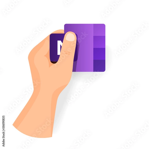 Obraz Hand keep new OneNote icon from popular program office microsoft. Vector separate icons