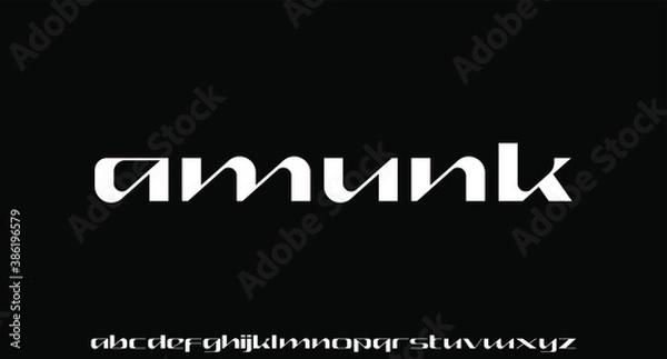 Fototapeta modern geometric sans serif futuristic font alphabet vector set	