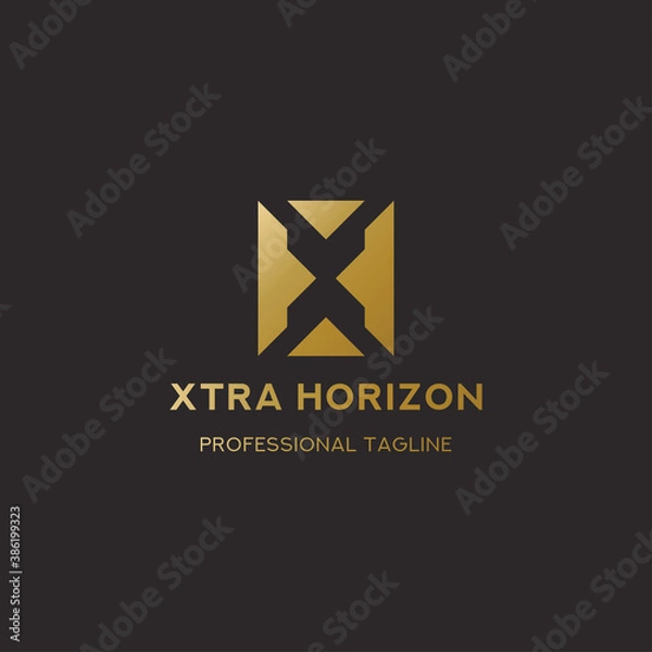 Obraz Letter XH Xtra Horizon Logo Template