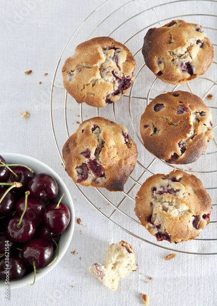Obraz Muffins und Kirschen