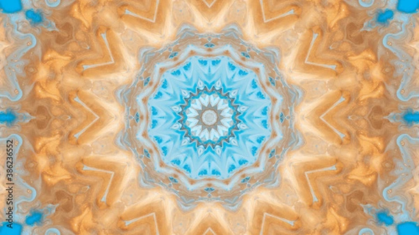 Fototapeta Abstract kaleidoscope background. Beautiful multicolor kaleidoscope texture. Unique kaleidoscope design.