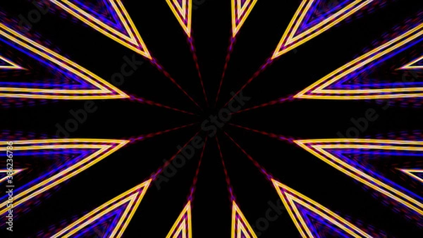 Fototapeta Abstract kaleidoscope background. Beautiful multicolor kaleidoscope texture. Unique kaleidoscope design.