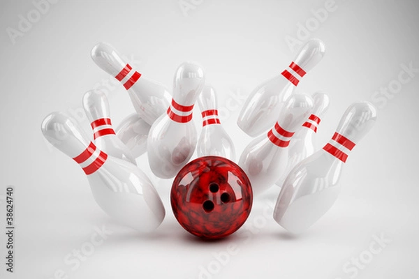 Obraz Bowling Strike Weiss