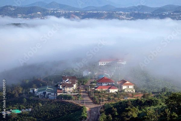 Obraz landscape with fog