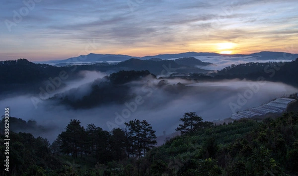 Obraz sunrise over the mountains