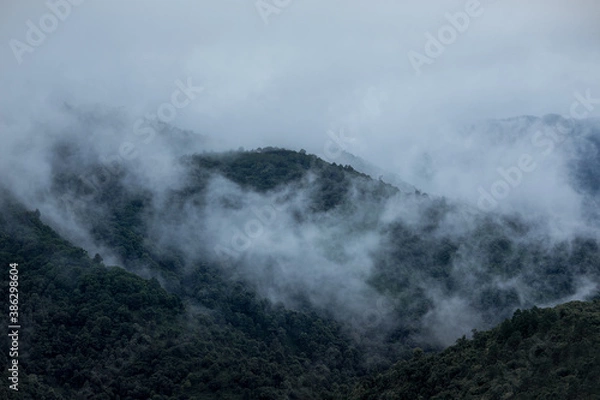 Fototapeta clouds over the mountains