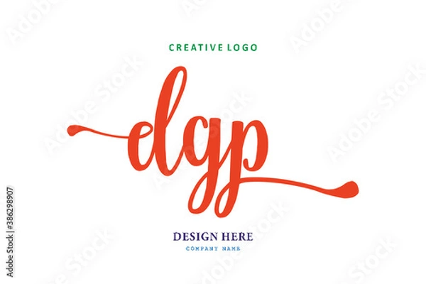 Fototapeta simple DGP typeface logo is easy to understand, simple and authoritative
