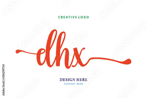 Fototapeta simple DHX lettering logo is easy to understand, simple and authoritative