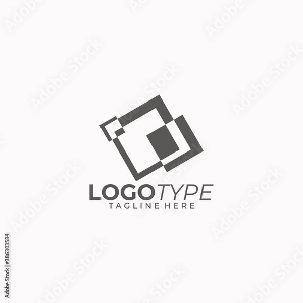 Fototapeta square logo icon vector isolated