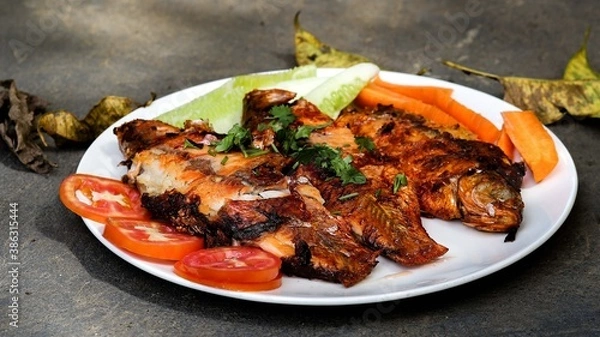 Obraz Fish fry after marination