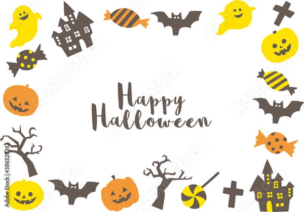 Fototapeta ハロウィン手描きイラスト_フレーム