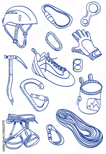 Obraz Mountain Climbing - doodle style illustration