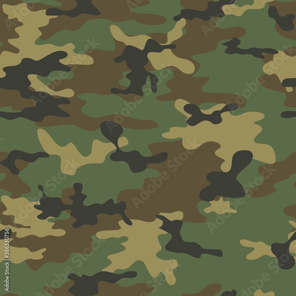 Fototapeta 
Classic vector camouflage seamless print forest pattern for hunting