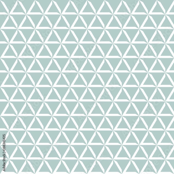 Fototapeta Geometric pattern with blue and white triangles. Geometric modern ornament. Seamless abstract background