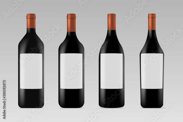 Fototapeta Set of wine. Different form of bottles. Vector illustration design for your project and business.