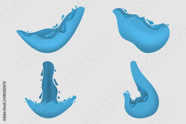 Fototapeta Set of liquid. Different form of fluid. Vector illustration design for your project and business.
