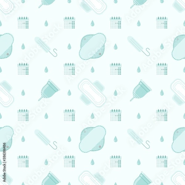 Obraz Feminine hygiene supplies seamless pattern.